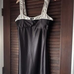 Elegant Black and Cream Gown